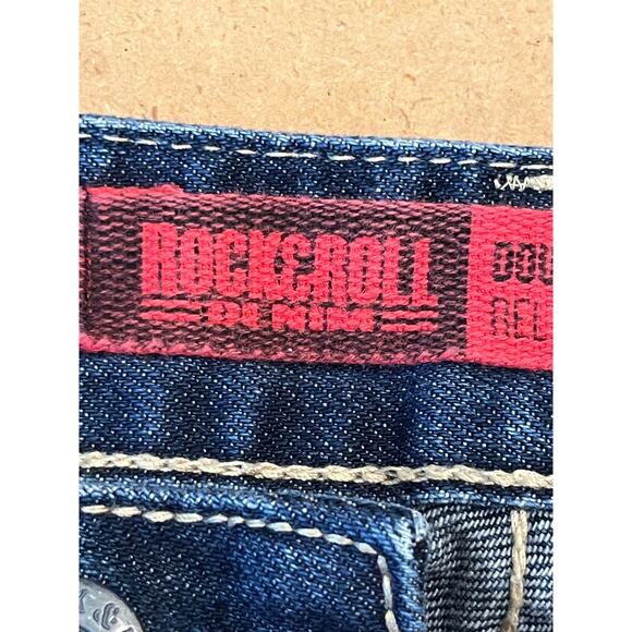 Rock & Roll Cowboy Mens 36x36 Blue Double Barrel Straight Relaxed Fit Denim Jean - Picture 4 of 8